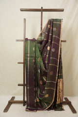 Two Tone Green Tissue Banarasi Silk Saree - SRTTGTBSS61