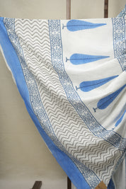 White HBP Cotton Saree - SRWCS2968