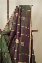 Two Tone Green Tissue Banarasi Silk Saree - SRTTGTBSS61