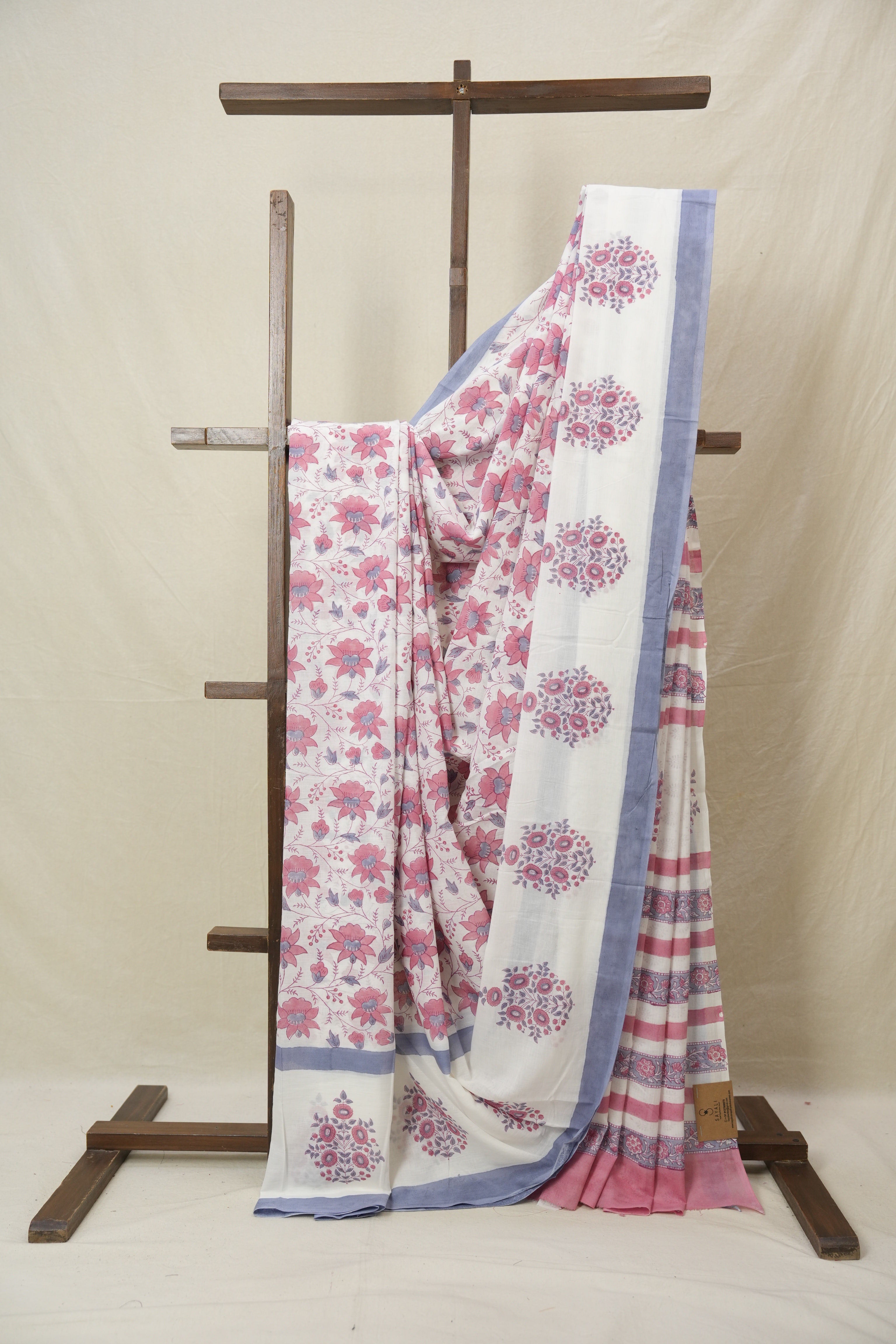 White HBP Cotton Saree - SRWCS3231