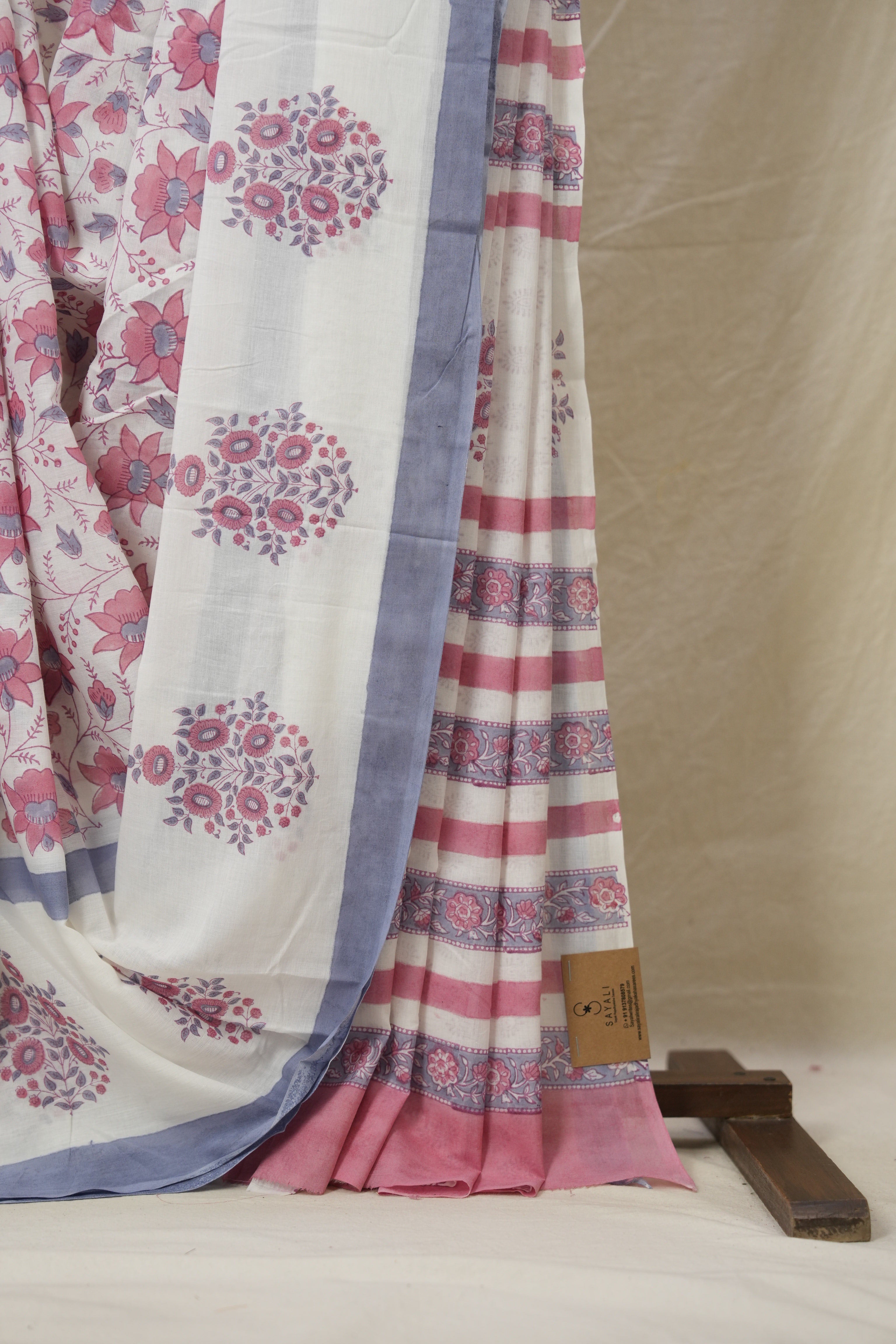 White HBP Cotton Saree - SRWCS3231