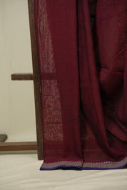 Maroon Narayan Peth Cotton Saree - SRMNPCS30