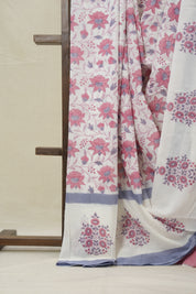 White HBP Cotton Saree - SRWCS3231