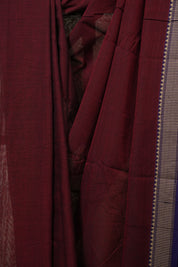 Maroon Narayan Peth Cotton Saree - SRMNPCS30