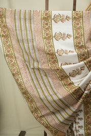 White HBP Cotton Saree - SRWCS3733
