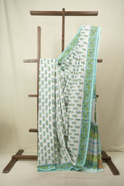 White HBP Cotton Saree - SRWCS3732