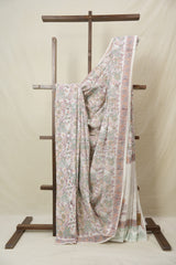 White HBP Cotton Saree - SRWCS3230