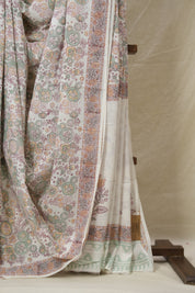 White HBP Cotton Saree - SRWCS3230