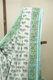 White HBP Cotton Saree - SRWCS3732