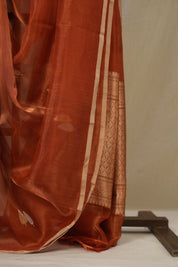 Rust Orange Tissue Banarasi Silk Saree - SRROTBSS66