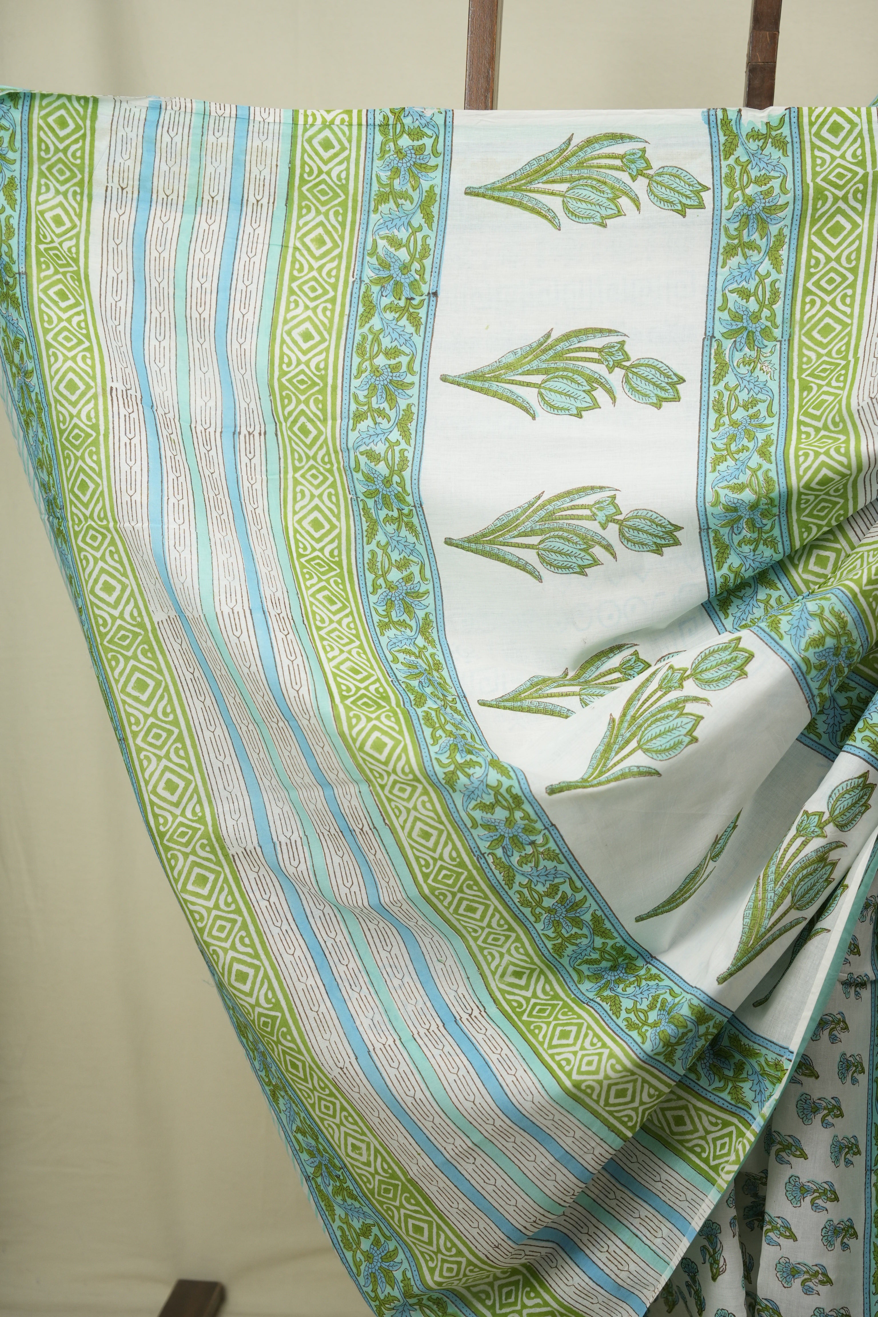 White HBP Cotton Saree - SRWCS3732
