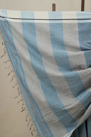 Blue Small Checks Cotton Patteda Anchu Saree - SRBPAS243