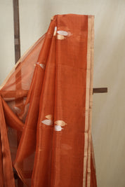 Rust Orange Tissue Banarasi Silk Saree - SRROTBSS66