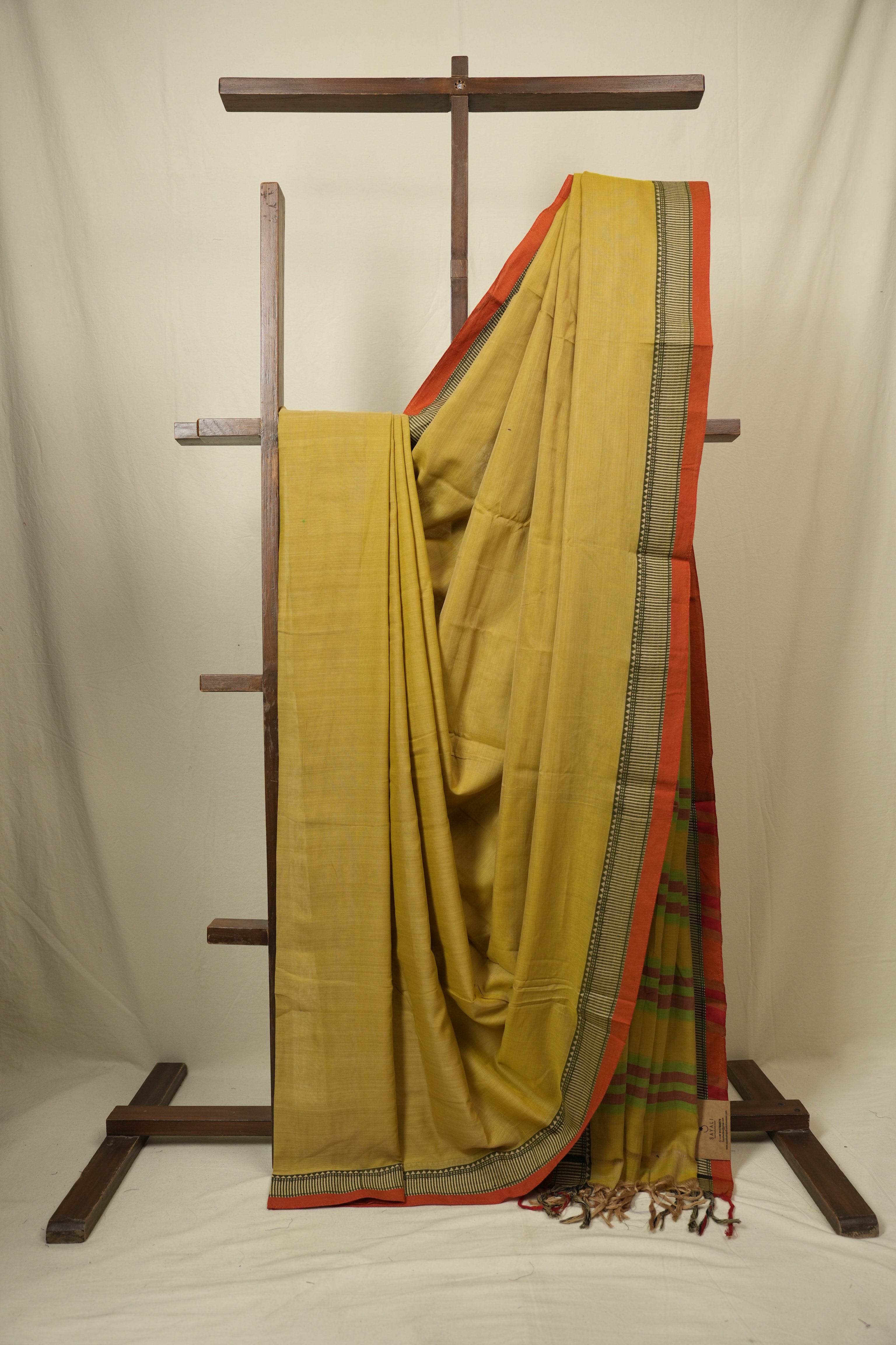Yellow Narayan Peth Cotton Saree - SRYNPCS32