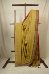 Yellow Narayan Peth Cotton Saree - SRYNPCS32