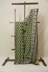 Green HBP Cotton Saree - SRGCS3229