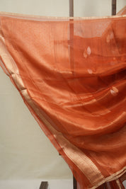 Rust Orange Tissue Banarasi Silk Saree - SRROTBSS66