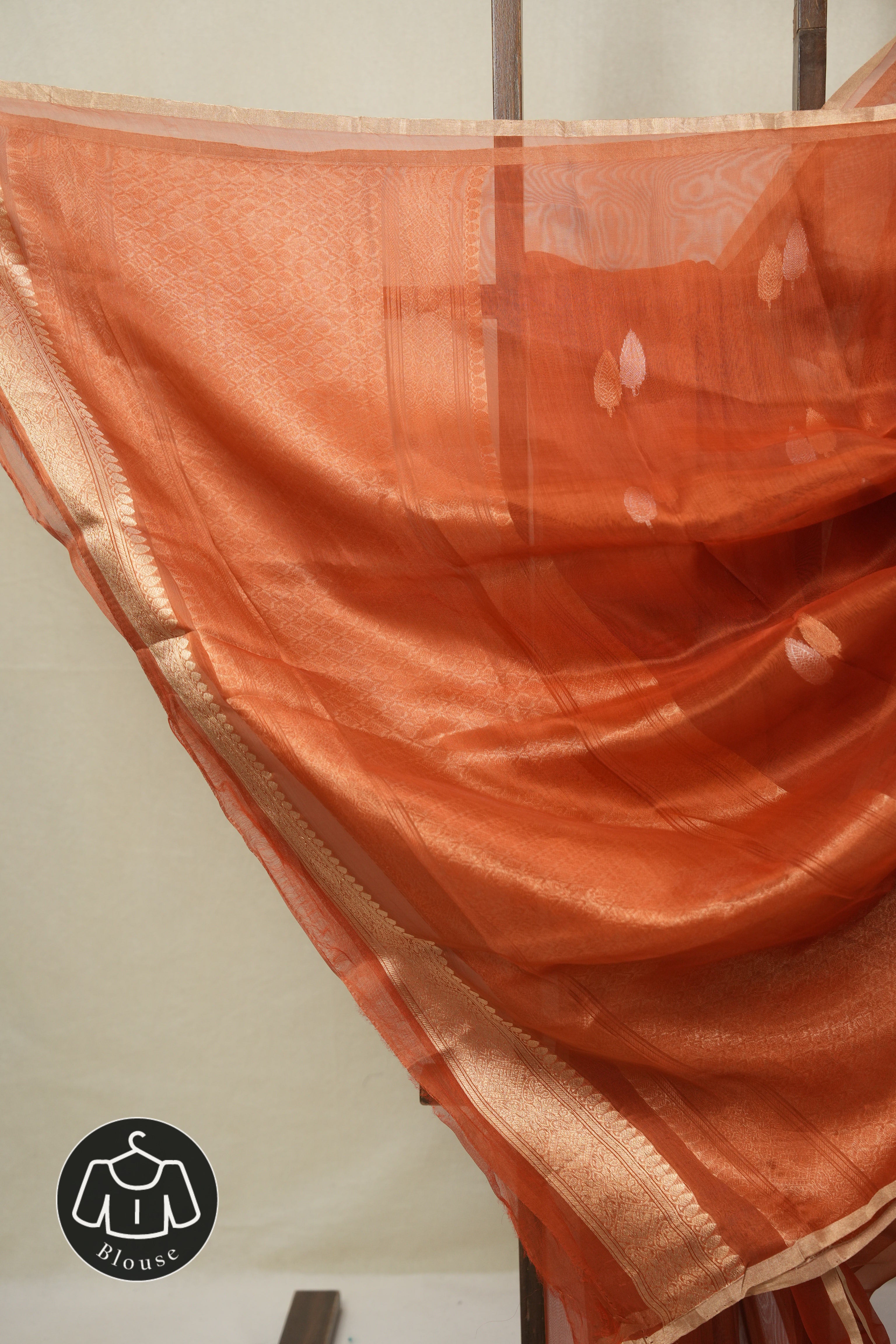 Rust Orange Tissue Banarasi Silk Saree - SRROTBSS66