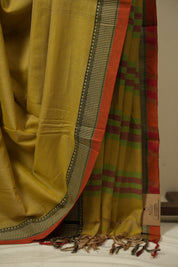 Yellow Narayan Peth Cotton Saree - SRYNPCS32