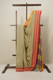 Yellow Big Checks Cotton Patteda Anchu Saree - SRYPAS252