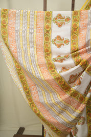 White HBP Cotton Saree - SRWCS3730