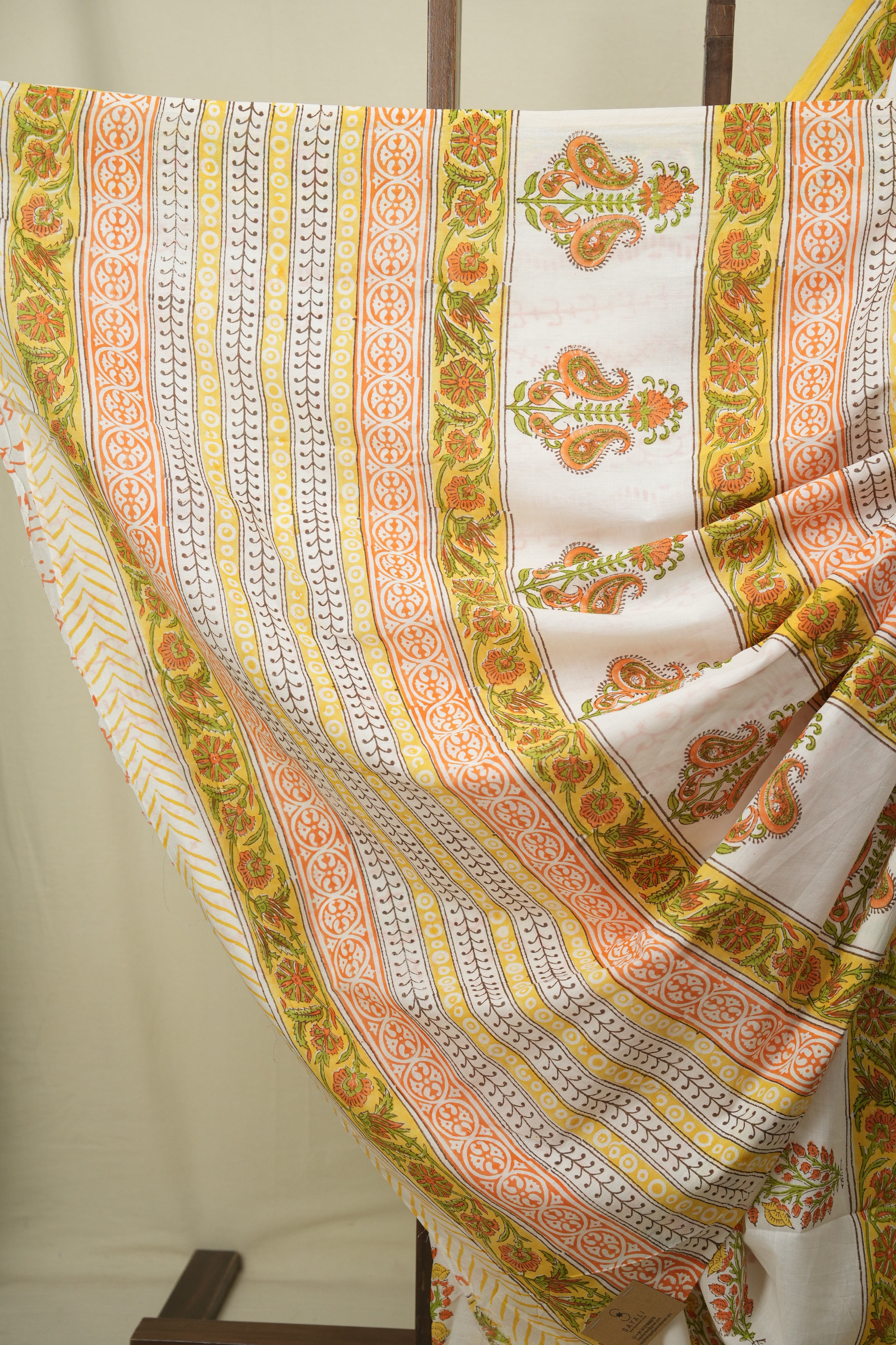 White HBP Cotton Saree - SRWCS3730