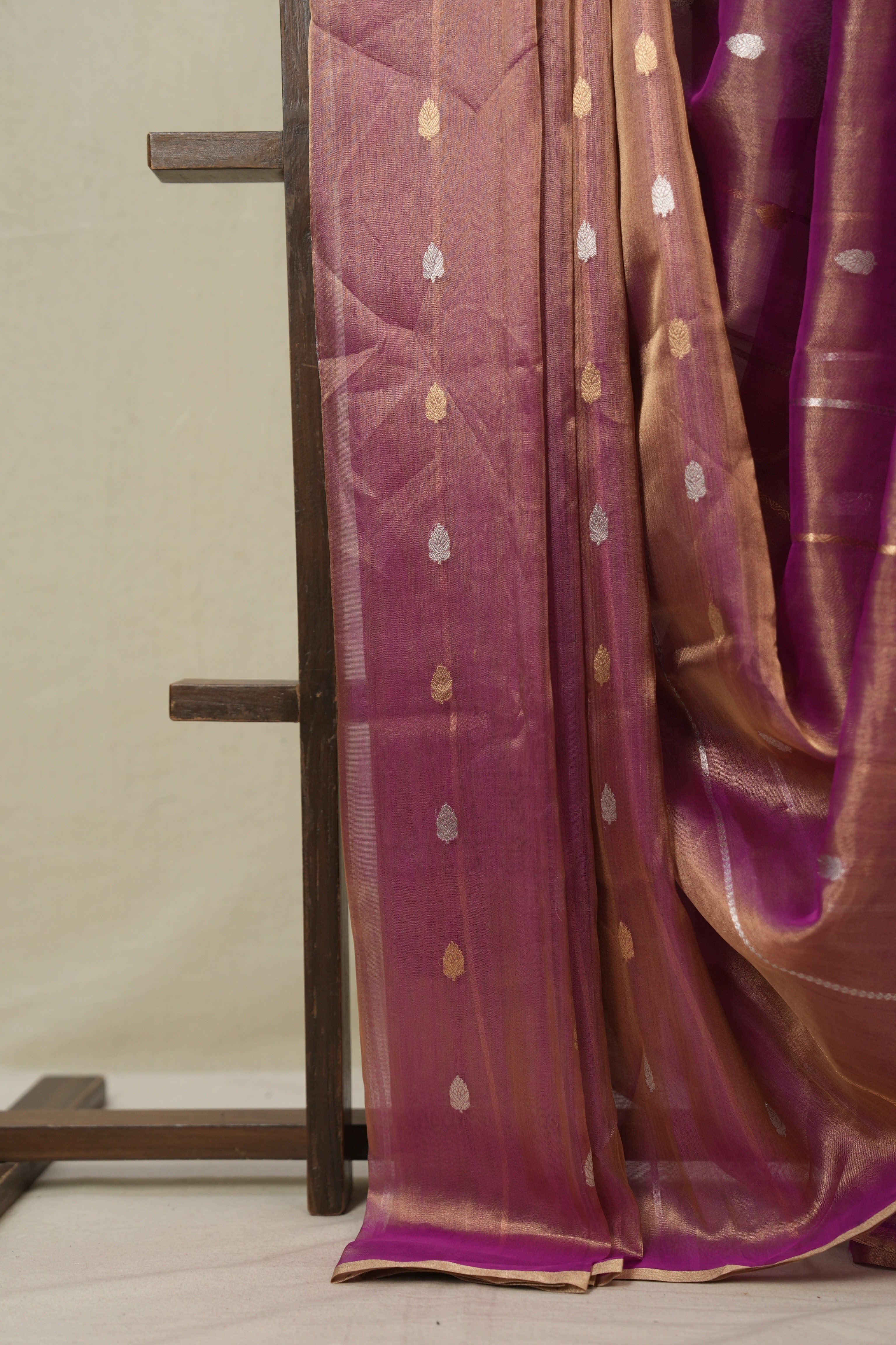 Two Tone Pink Tissue Banarasi Silk Saree - SRTTPTBSS69