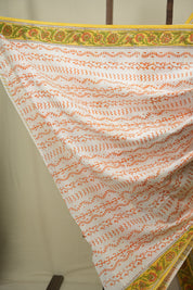 White HBP Cotton Saree - SRWCS3730