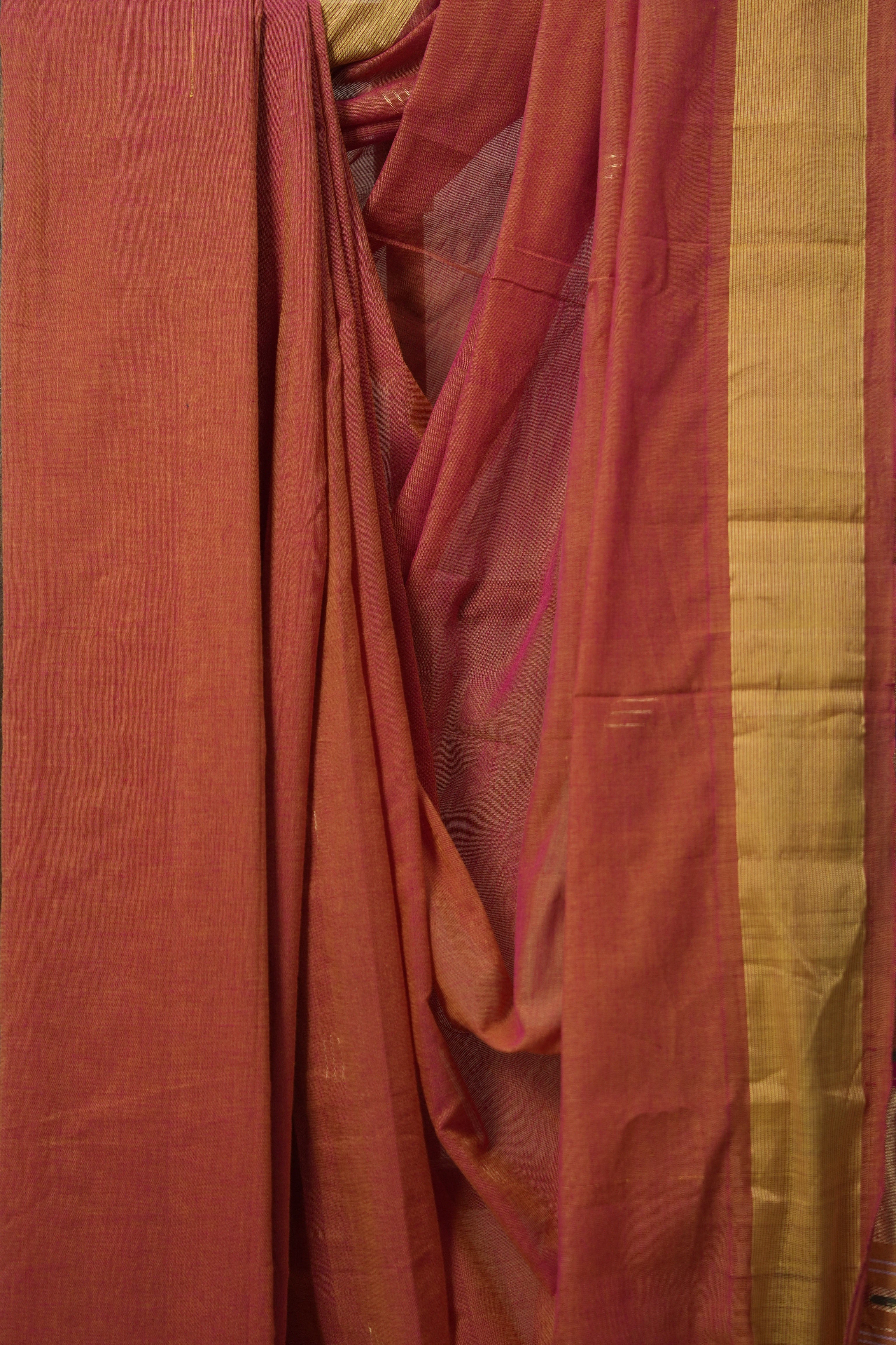 Orange Pink Cotton Paithani Saree - SROPCPS682