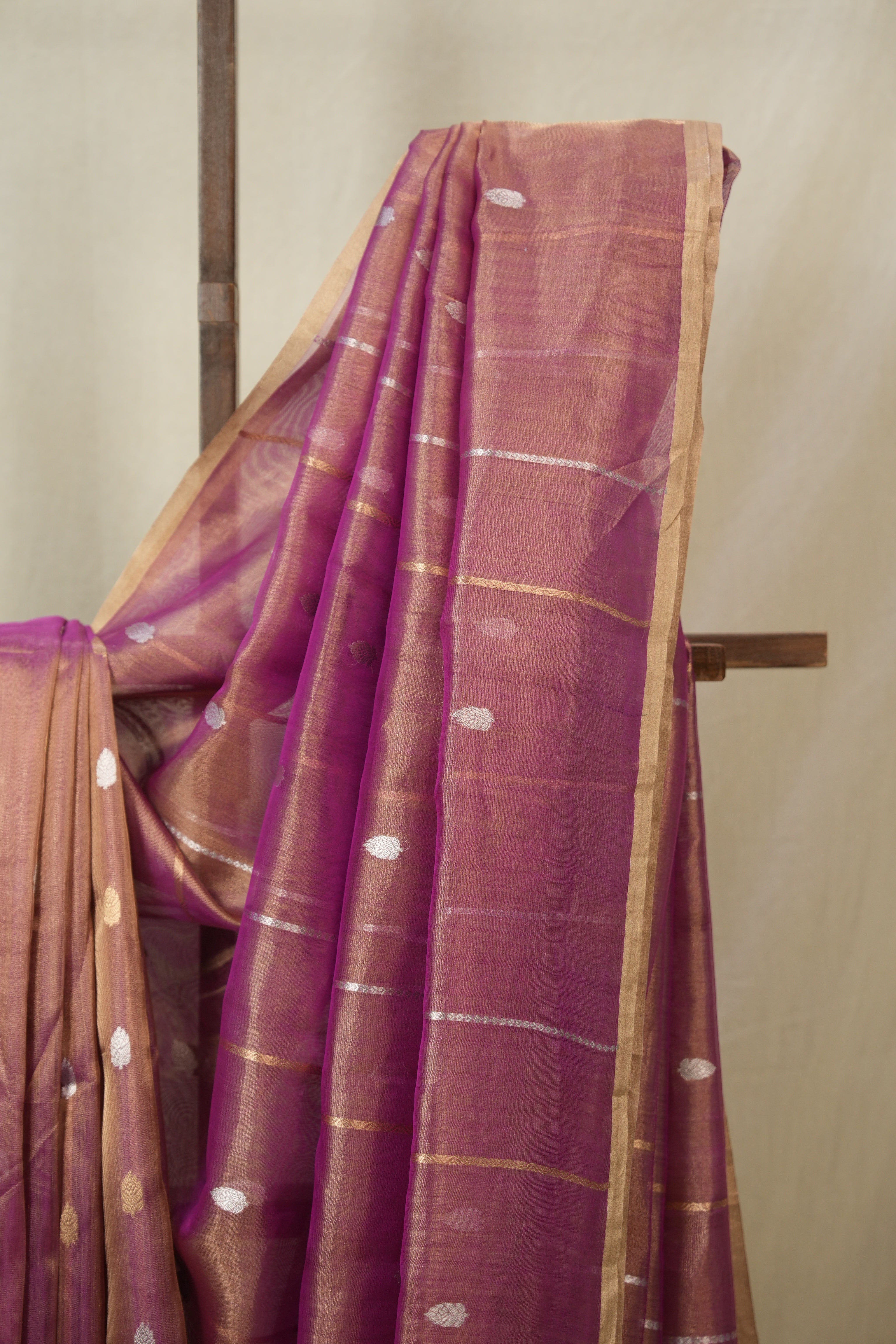 Two Tone Pink Tissue Banarasi Silk Saree - SRTTPTBSS69
