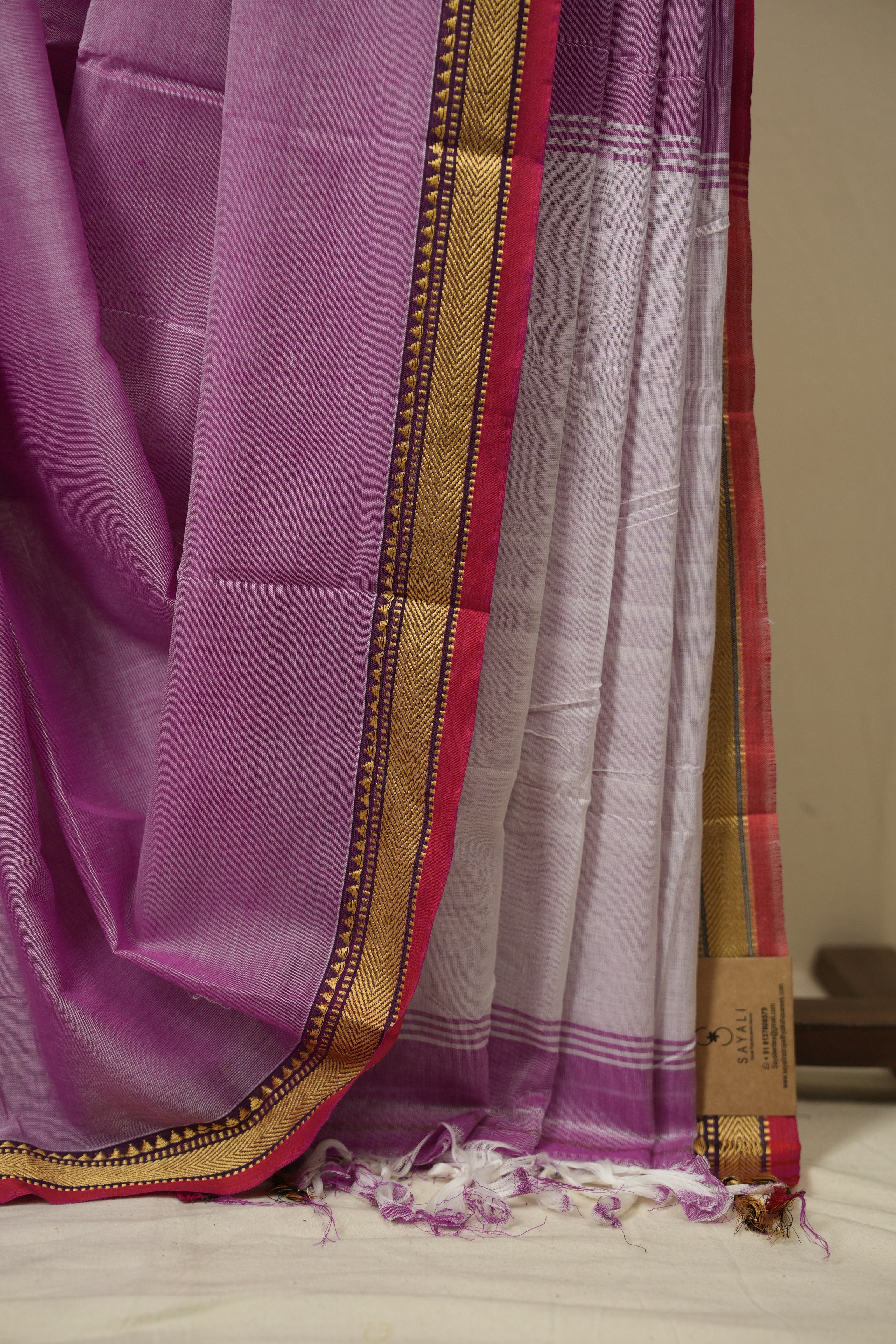 Pink Narayan Peth Cotton Saree - SRPNPCS34