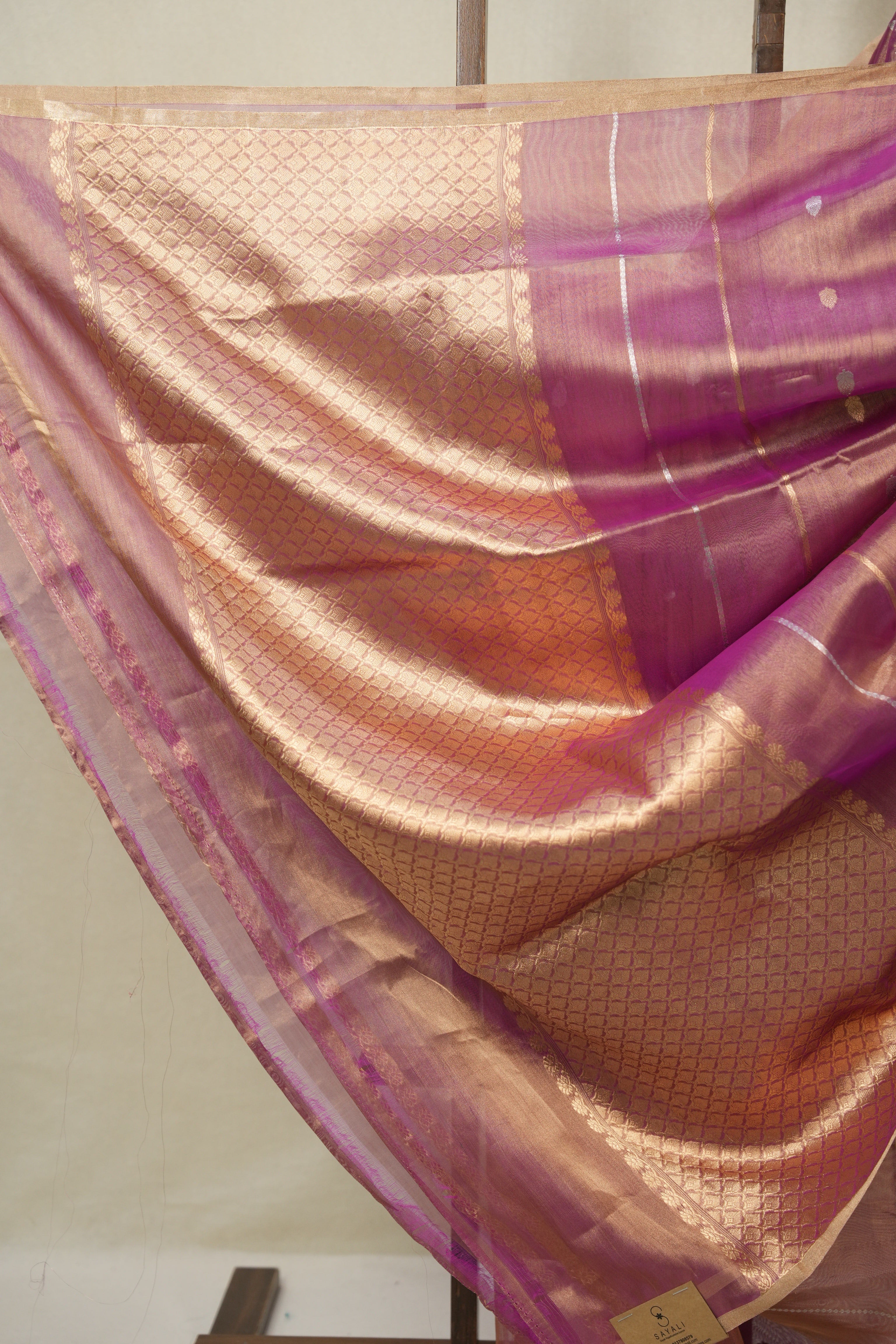Two Tone Pink Tissue Banarasi Silk Saree - SRTTPTBSS69