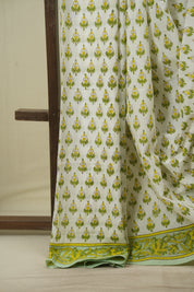 White HBP Cotton Saree - SRWCS3725