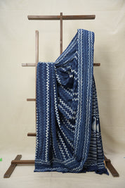 Indigo Blue HBP Cotton Saree - SRIBCS2964