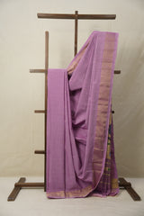 Lilac Cotton Paithani Saree - SRLCPS684