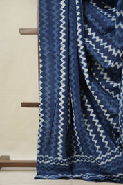 Indigo Blue HBP Cotton Saree - SRIBCS2964