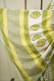 White HBP Cotton Saree - SRWCS3725