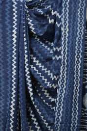 Indigo Blue HBP Cotton Saree - SRIBCS2964