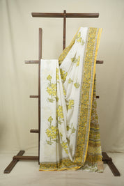 White HBP Cotton Saree - SRWCS3729