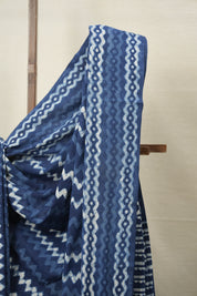 Indigo Blue HBP Cotton Saree - SRIBCS2964