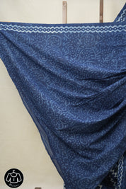 Indigo Blue HBP Cotton Saree - SRIBCS2964