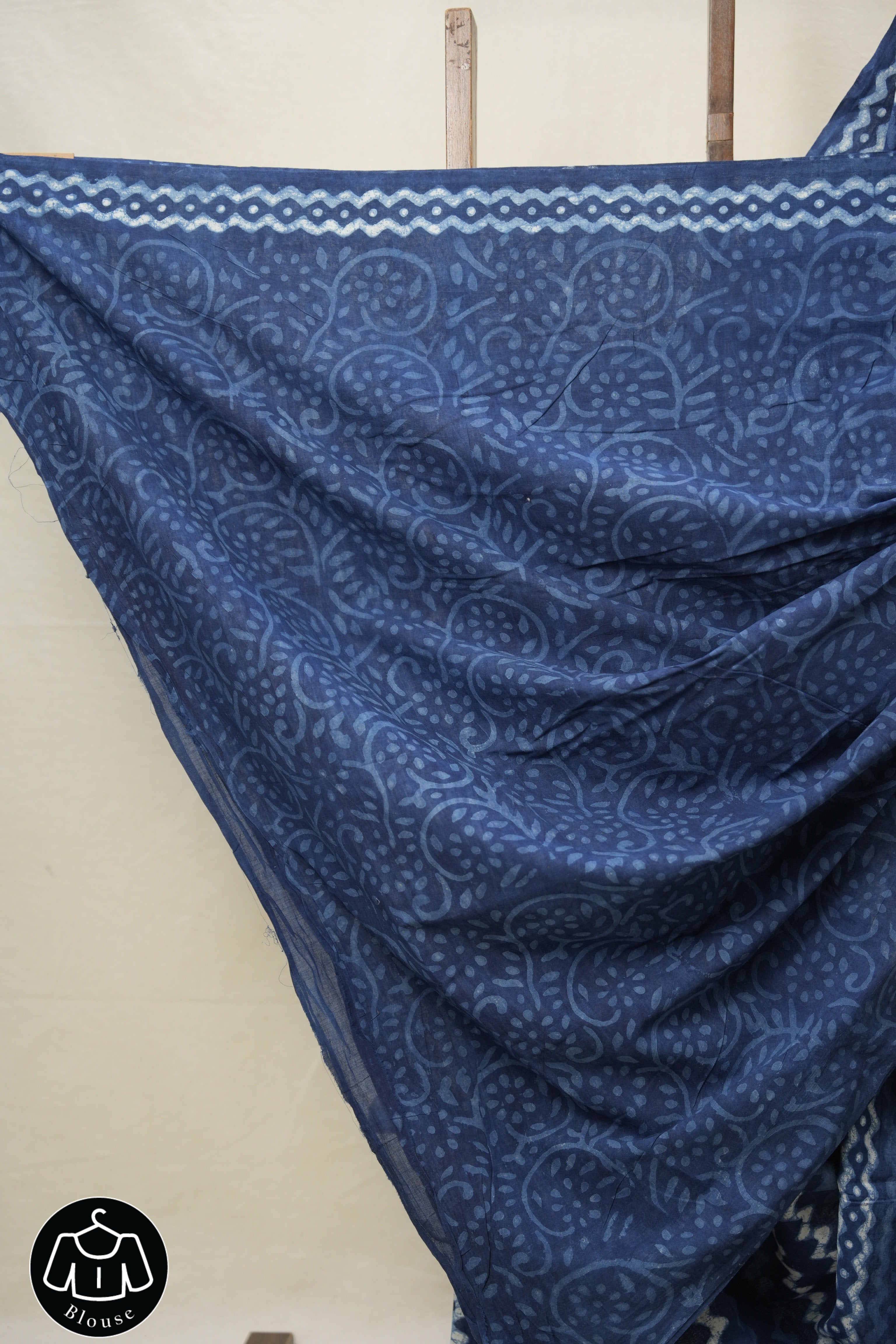 Indigo Blue HBP Cotton Saree - SRIBCS2964