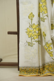 White HBP Cotton Saree - SRWCS3729