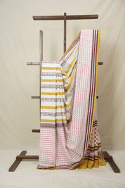 White HBP Cotton Saree - SRWCS3227
