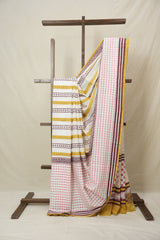 White HBP Cotton Saree - SRWCS3227