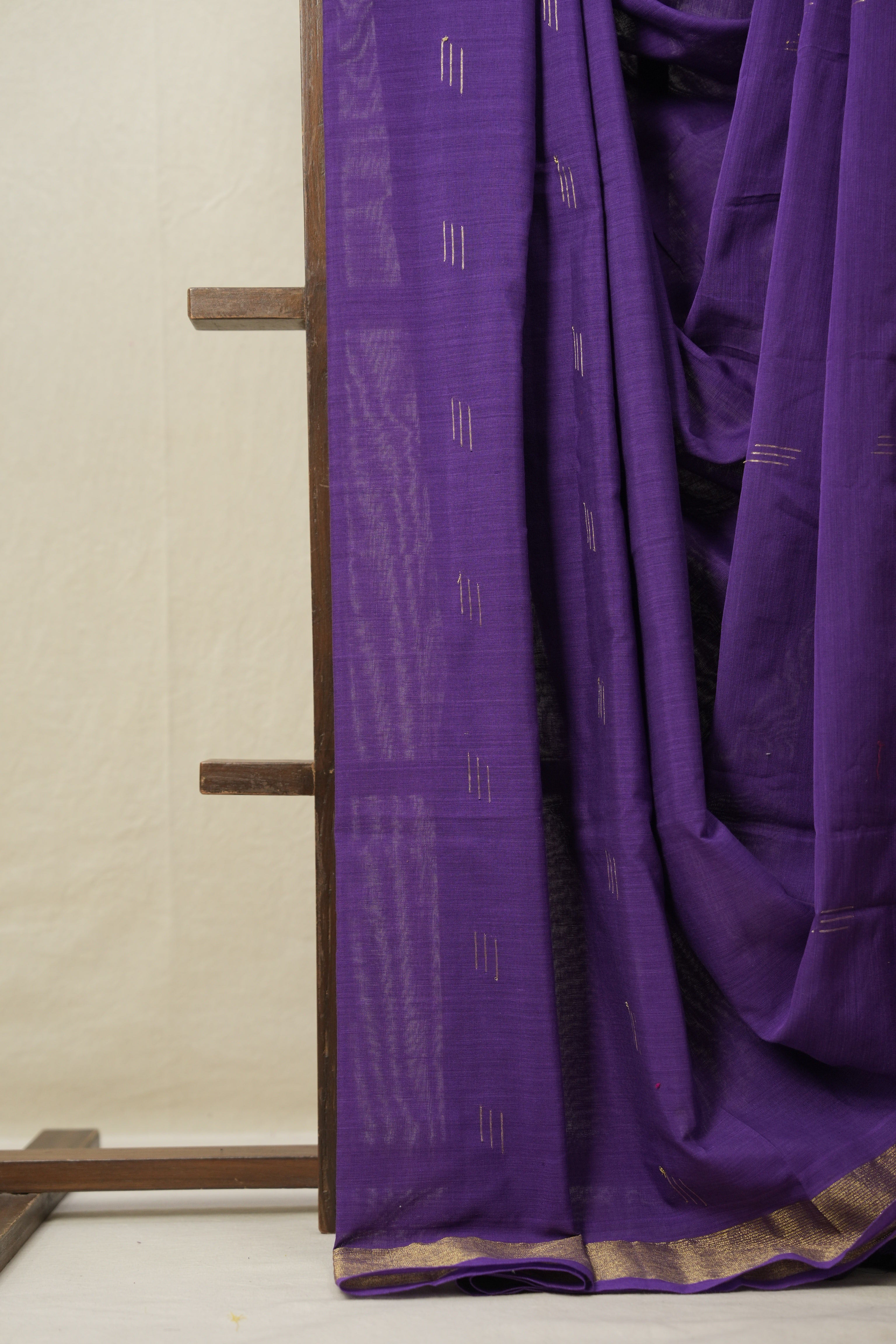 Violet Cotton Paithani Saree - SRVCPS685