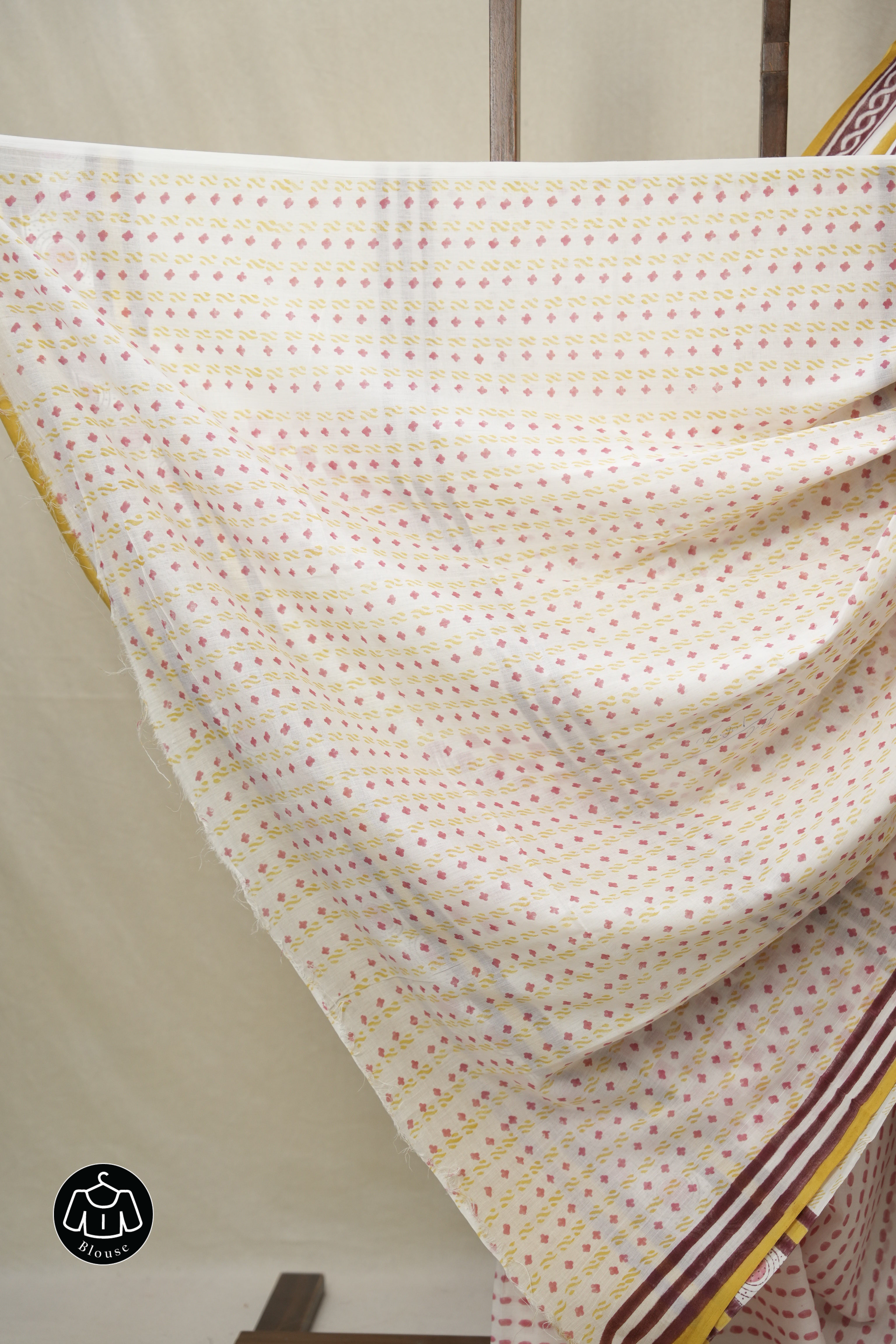 White HBP Cotton Saree - SRWCS3227