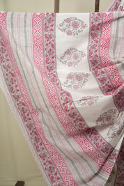 White HBP Cotton Saree - SRWCS3724