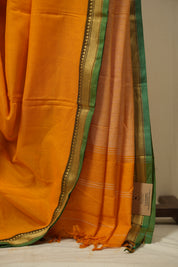 Orange Narayan Peth Cotton Saree - SRONPCS37