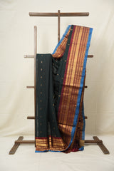 Deep Green Gadwal Cotton Silk Saree - SRDGGCSS176
